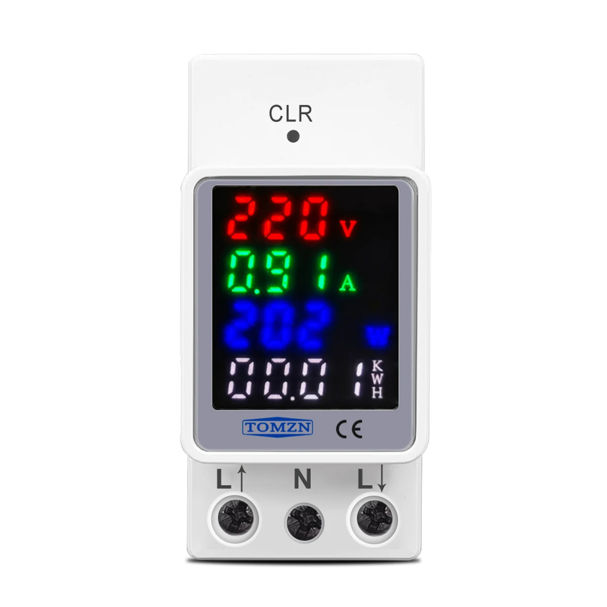 4w1 TOMZN AC 110V 220V 100A napięcie prądu KWH monitor energii elektrycznej miernik VOLT AMP woltomierz amperomierz watomierz szyna din — zdjęcie 7