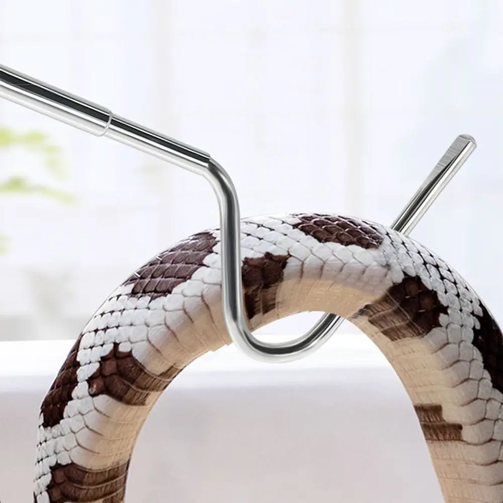 Adjustable Snake Hook Retractable Long Handle Reptile Catcher Rounded Head Non Slip Grip Reptile Handling Tool Pest Control