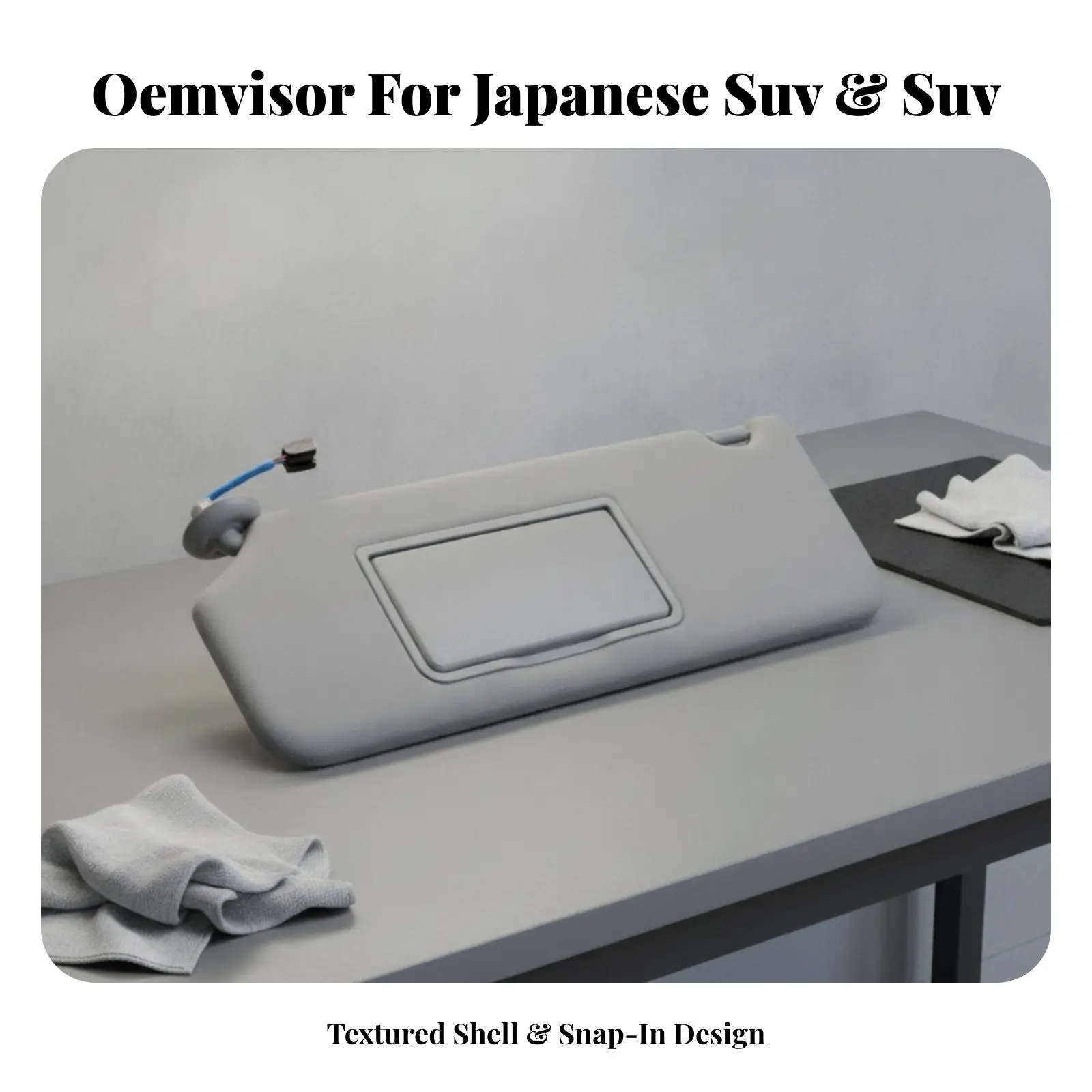Replacement Car Sun Visor for Driver with Mirror Cover and Cutout for Visor Clip Glare Blocking Accessory
