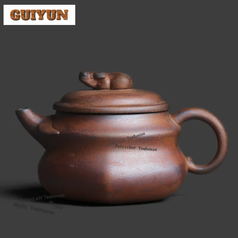 

130ml Coarse Pottery Old Rock Clay Teapot Handmade Tea Infuser Pot Tea Making Kettle With Strainer Tableware Accessories Craft