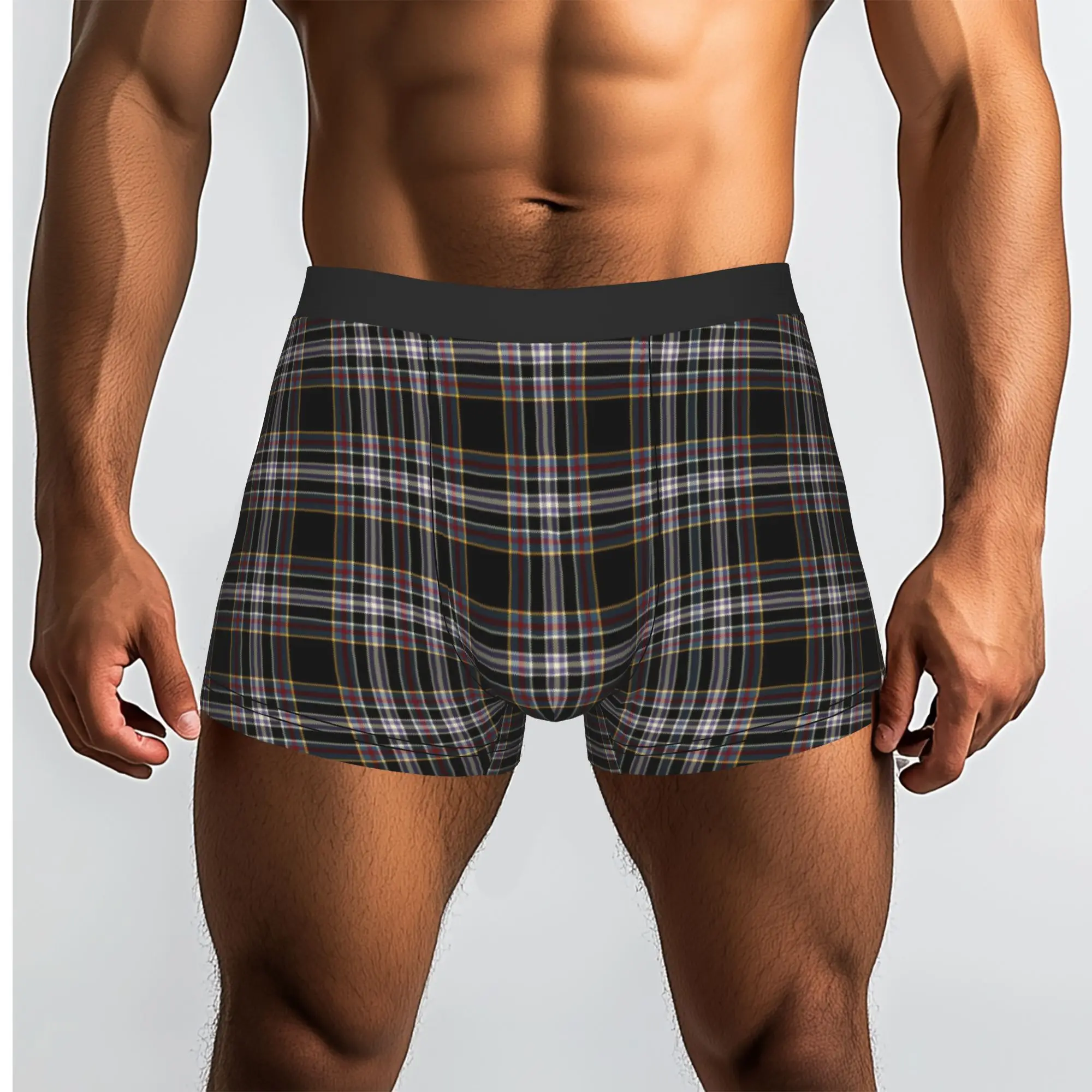 Classic Dark Tartan Plaid Pattern  Underpants Homme Panties Male Underwear Comfortable Shorts Boxer Briefs