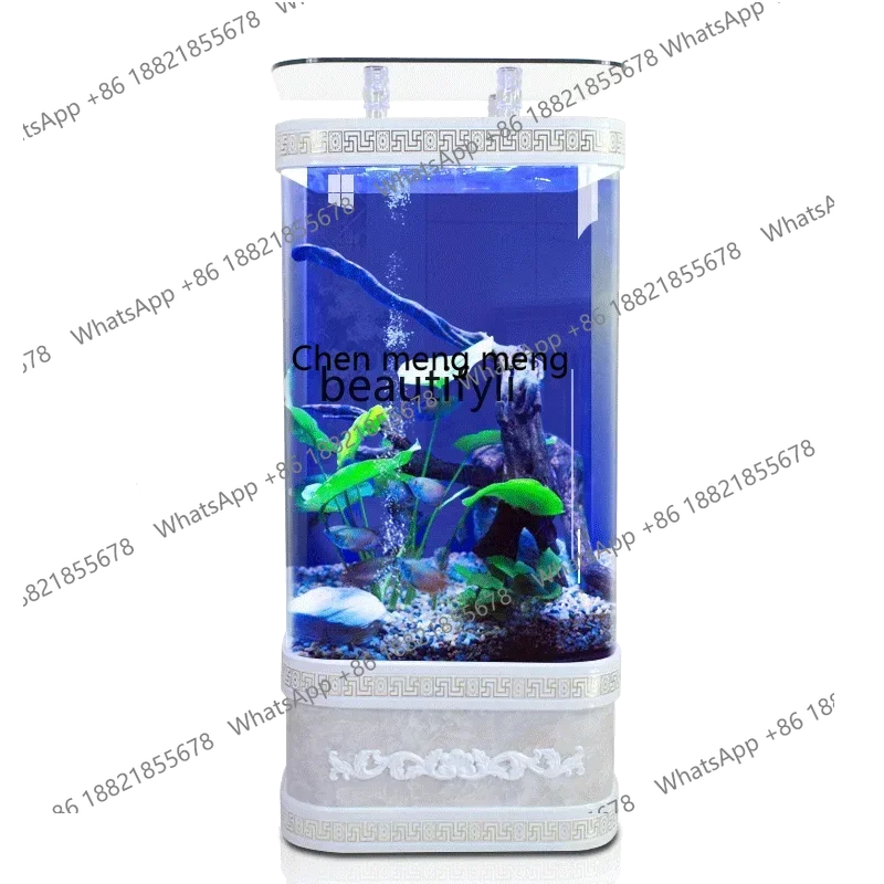 ss cn8350 ss 8350 Fish Tank Living Room Home Back Filter Aquarium Rounded Corner Creative Change Water