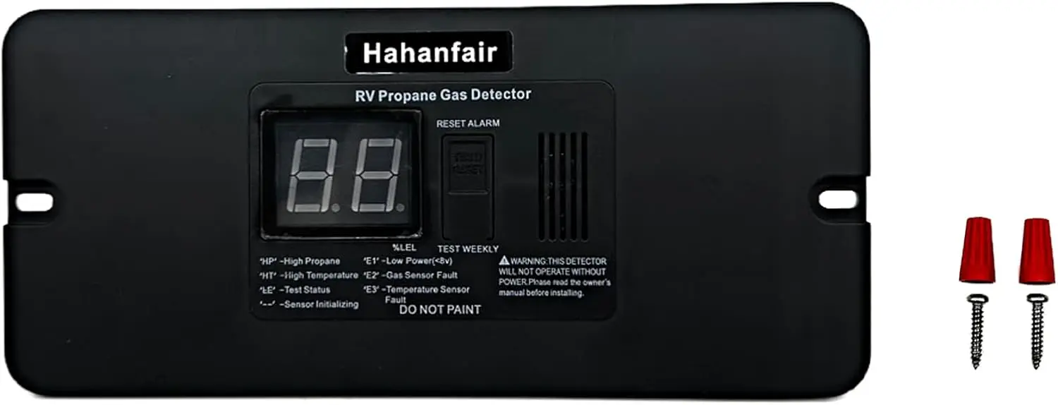 

Детектор пропанового газа на колесах Сигнализация газа на пропане 85 дБ Звуковая сигнализация постоянного тока 12 В Подходит для прицепов на колесах (черный длинный стиль)