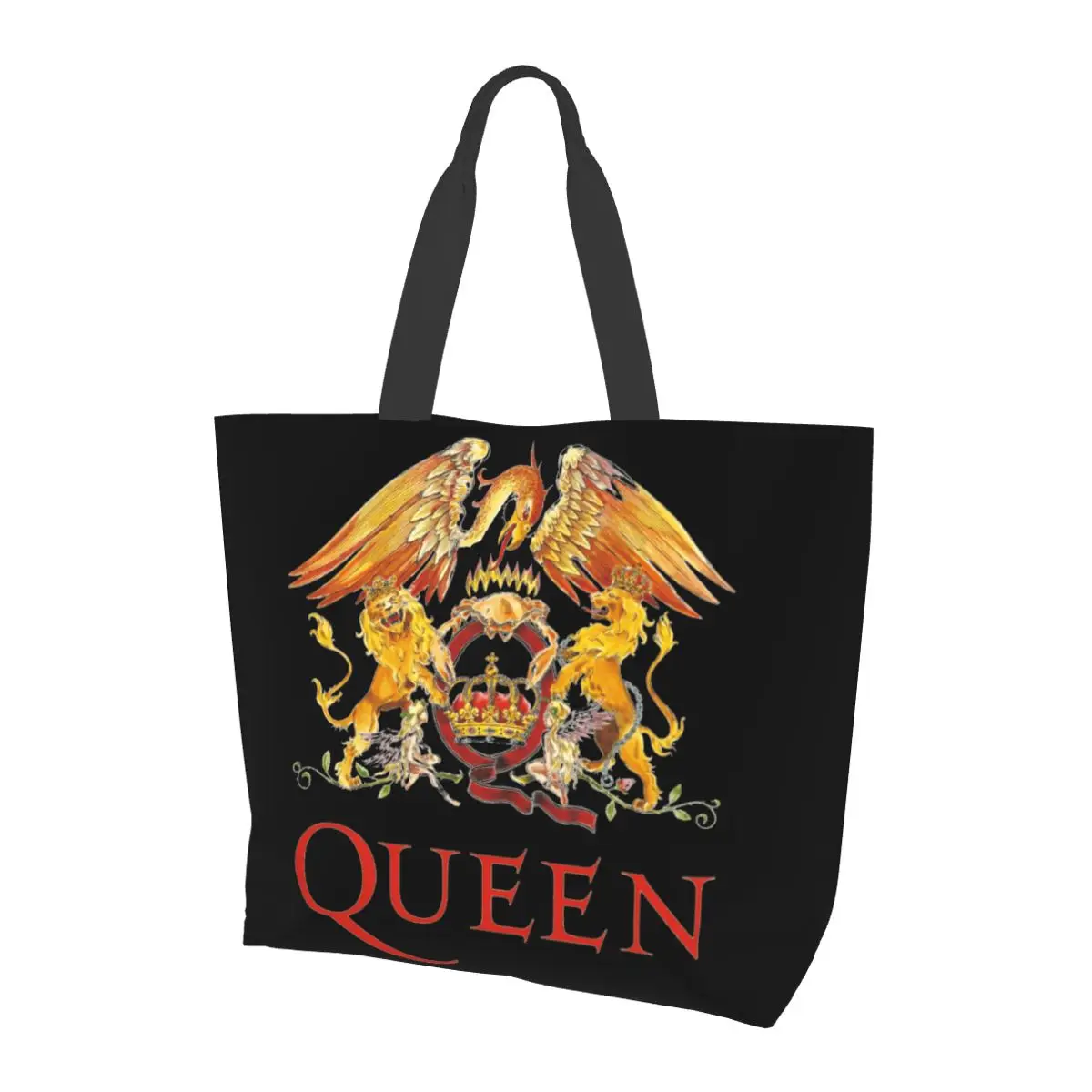 Bolsa de ombro britânica para mulheres, banda Queen, Freddie Mercury, bolsa de compras, livro de viagem conveniente, logotipo personalizado