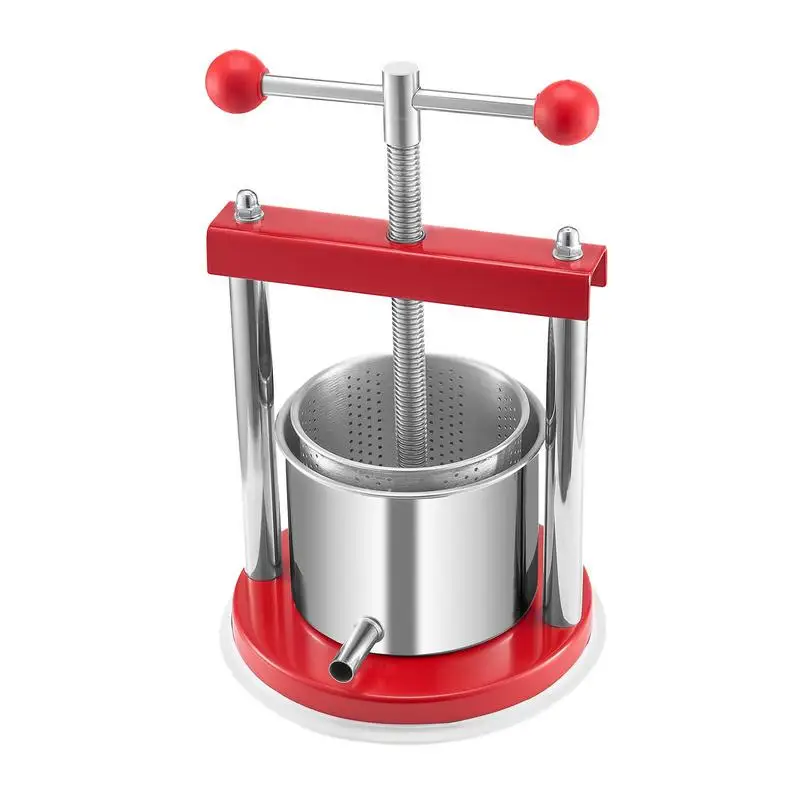 

Manual Juice Extractor 1.65L For Kitchen Home Garden, Dual Barrels T-Handle Fruit Cider Apple Grape Tincture Honey Olive Oil Pressing Tool Silver Tone Heavy Duty Metal Construction