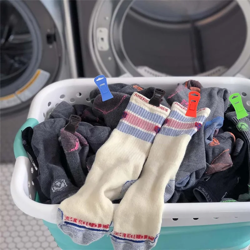 60 clipes de meias para máquina de lavar e secar, clipes de meias com ganchos, suporte de meias para máquina de lavar, diretamente na gaveta