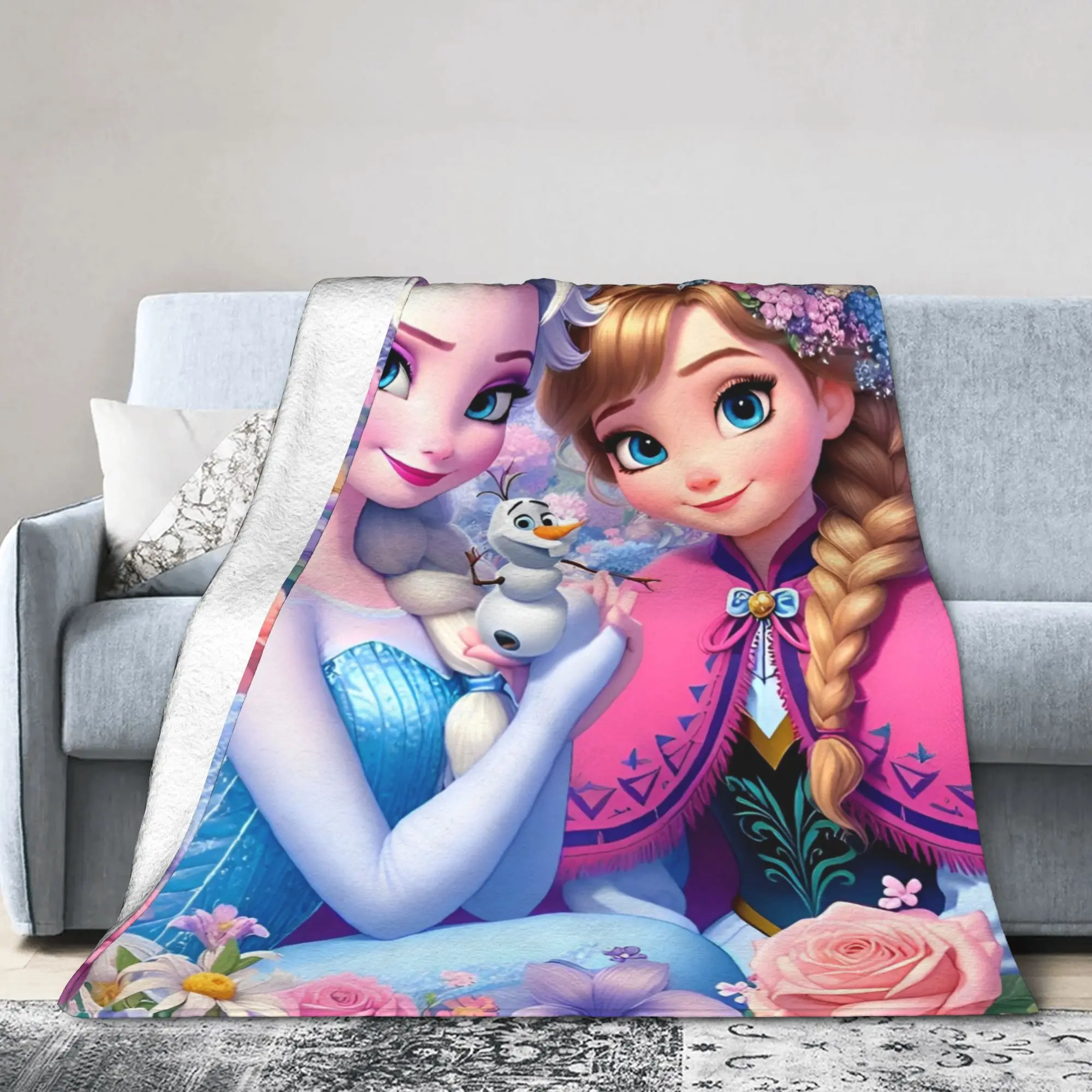 

Fantasy Frozens Blankets Coral Fleece Plush Aesthetics Multi-function Lightweight Throw Blankets for Bed Bedroom Rug Piece