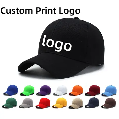 Customized printed logo Diy Baseball Cap Unisex Adjustable Men Women Sport Trucker Hat Solid Color Personalized Caps