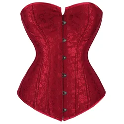 Corset Top Plus Size Women Gothic Bustier Overbust Sexy Floral Lingerie Vintage Victorian Fashion
