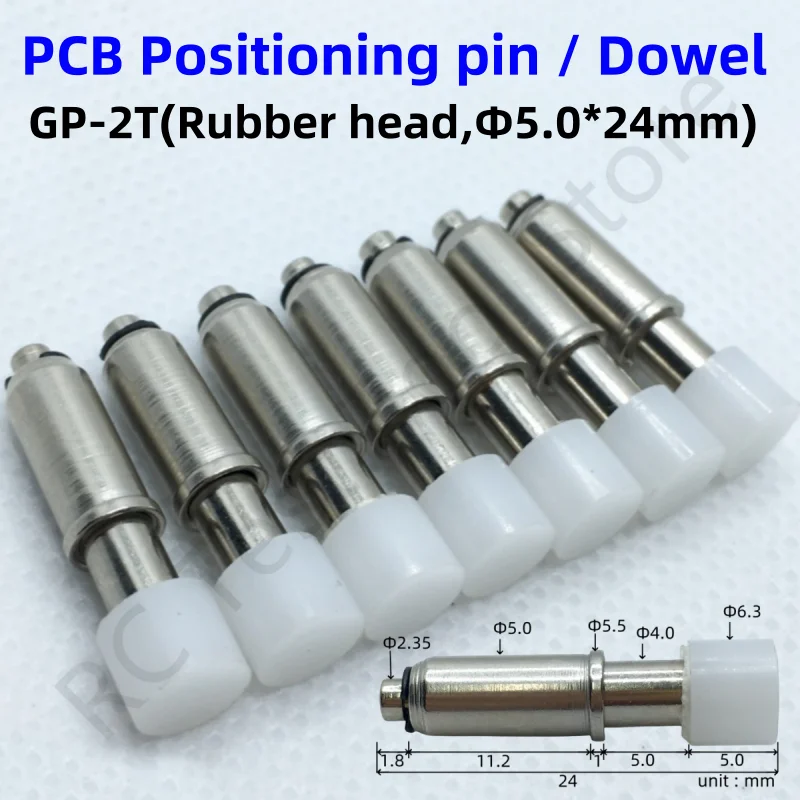 10/50PCS GP-2T with Rubber Head M3 inner thread Positioning Pin Needle PCB Spring Test Pin 24mm Position Needle Dowel Dia 5.0mm