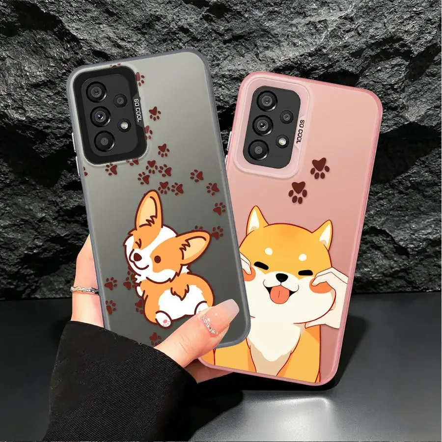 Corgi Puppy Paw Back Phone Cover Case for Samsung Galaxy A04 A05 A10 A20 A71 A50 A03 A56 A54 A06 A07 A51 A52 A72 - view 6