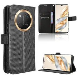 For Honor Magic 7 Lite 5G Cover Luxury Flip Diamond Pattern lanyard Business Wallet Case Leather for Honor X9C 5G Phone Case