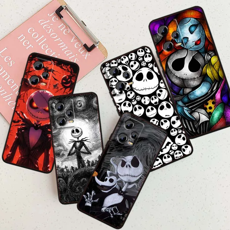 

Nightmare Christmas Jack For Xiaomi Redmi Note 15 14 13 12 12S 11E 11 11S Pro Plus 4G 5G Black Soft TPU Cover