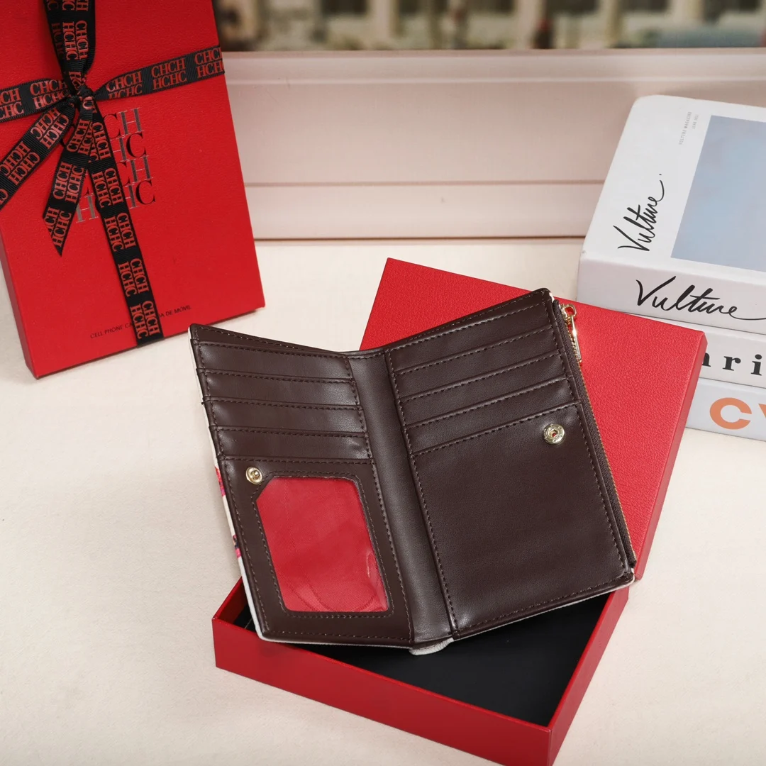 A Gift Box With Exquisite And Fashionable Packaging, Double Fold Card Holder, Change Card Storage, Suitable For Women