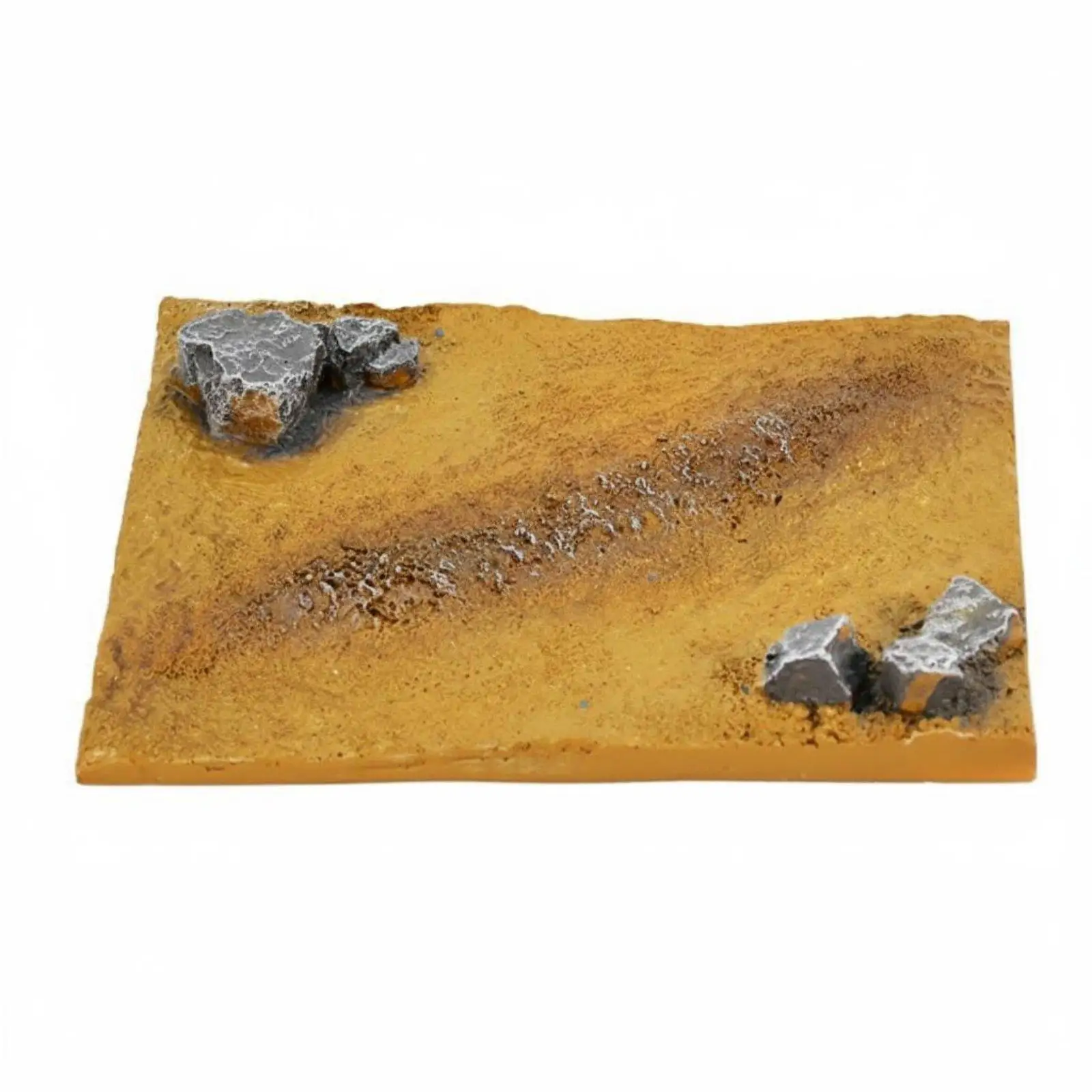 Resin Miniature Diorama Base Weathered Desert Terrain Model Landscape for Toy Car Motorcycle Action Figure Display