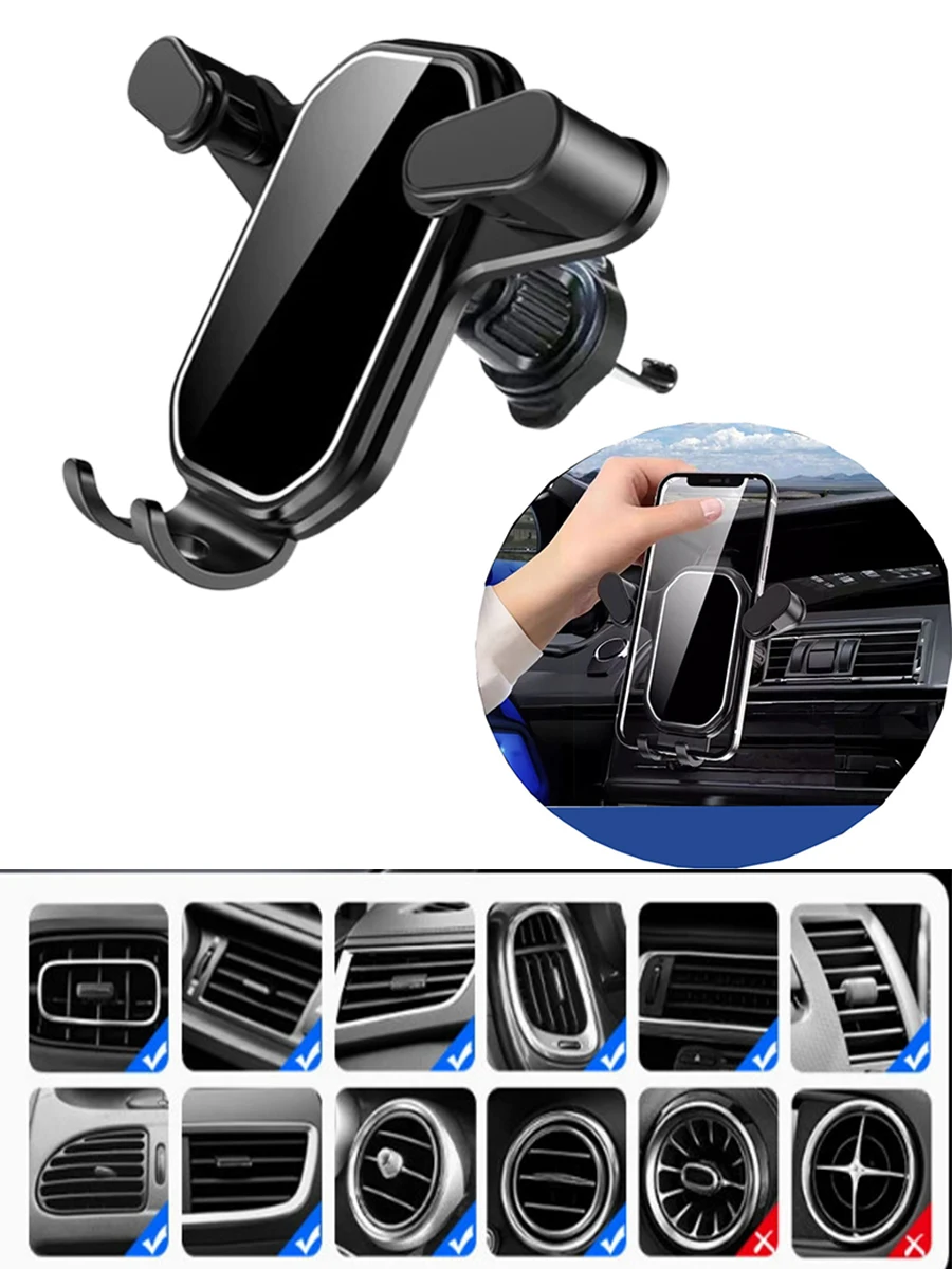 Neuer Handyhalter für Auto Lüftungsclip-Halterung 360° Drehbar °   Rotierende Schwerkraft-Auto-Handyhalterung Automatische Schwerkraft-Autohalterung