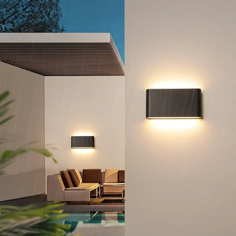 12/20W Ultra-thin Outdoor Waterproof Wall Lamp Courtyard Light Long Corridor Lamp Villa Courtyard Landscape Decoration Wall Lamp