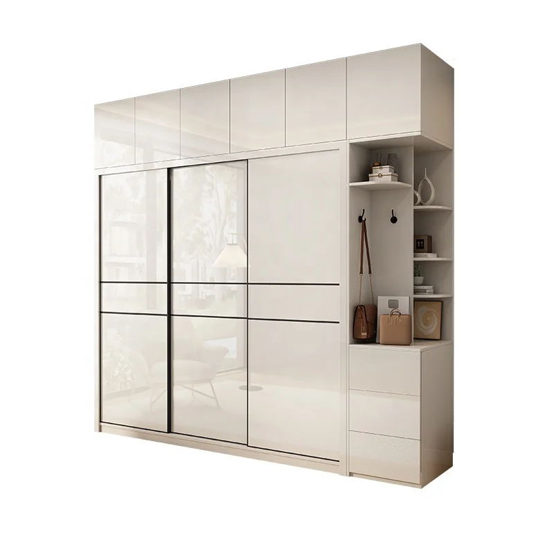 Modern Luxury Style Bedroom Furniture Color Optional Wooden Wardrobe Cabinet Closet with Storage