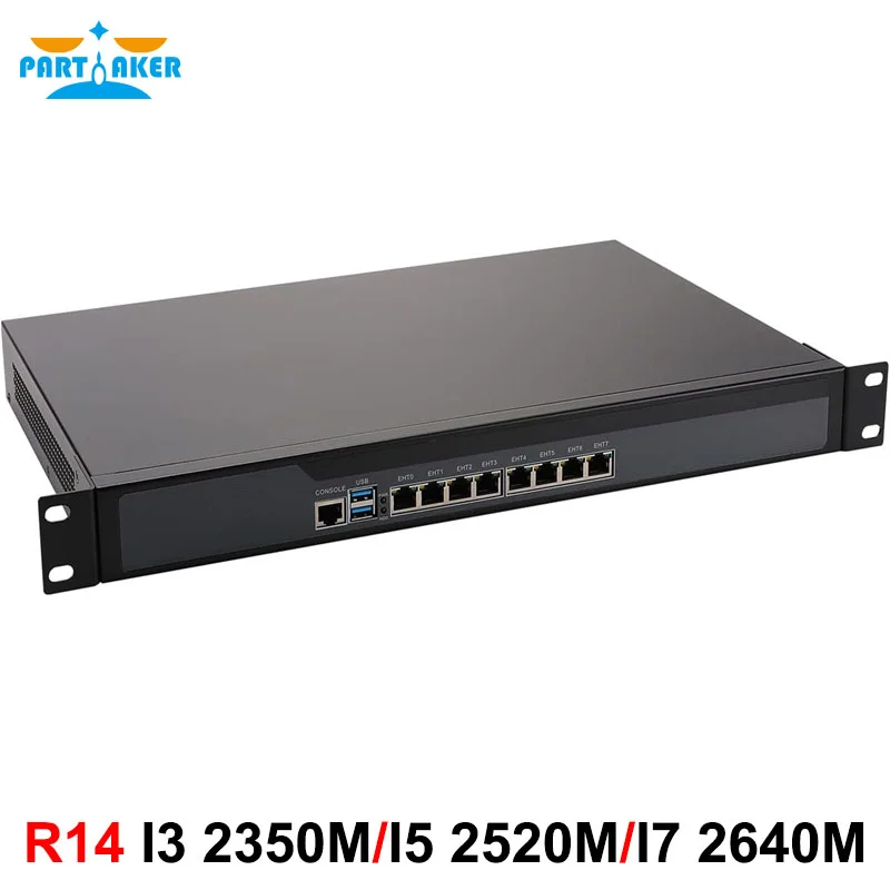 Partaker R14 Tường Lửa Dụng 8 * Intel I211 Mạng Gigabit Router Máy Chủ VPN Core I7 3520M 19 inch 1U Rackmount