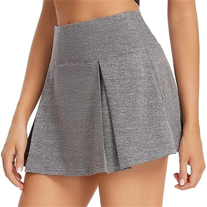 High Waist Women's Yoga Tennis Skirt Breathable Running Fitness Skirt Pleated Tennis Skirt Quick Dry Pocket Tennis Skirt Pants