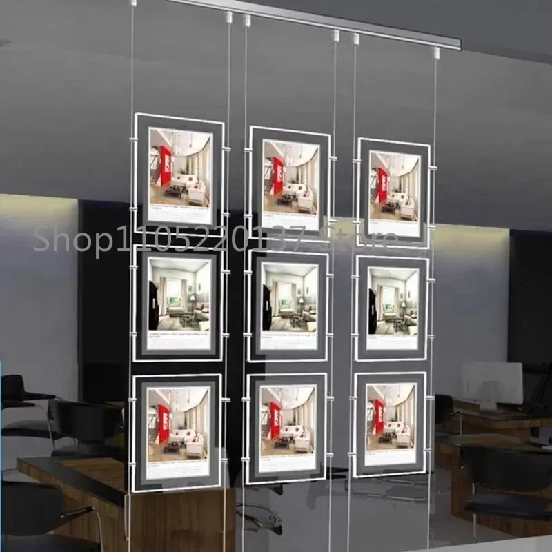 Indoor ceiling A3 A4 advertising light box acrylic crystal real estate agency Led window display