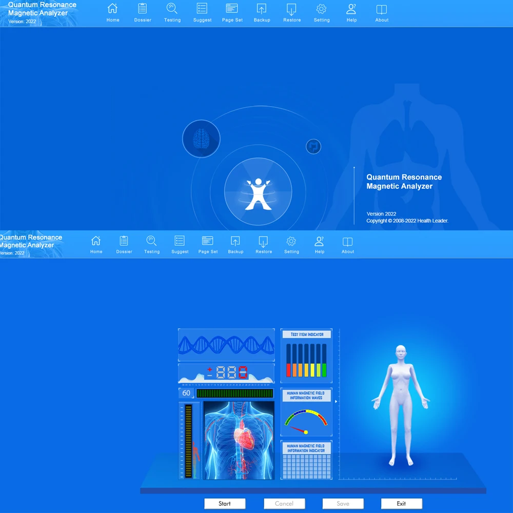 Quantum Analyzer Machine Magnetic Resonance Body Scanner Analyzer Health Detector Palm Touch Full Body Analysis Sub-Health Test