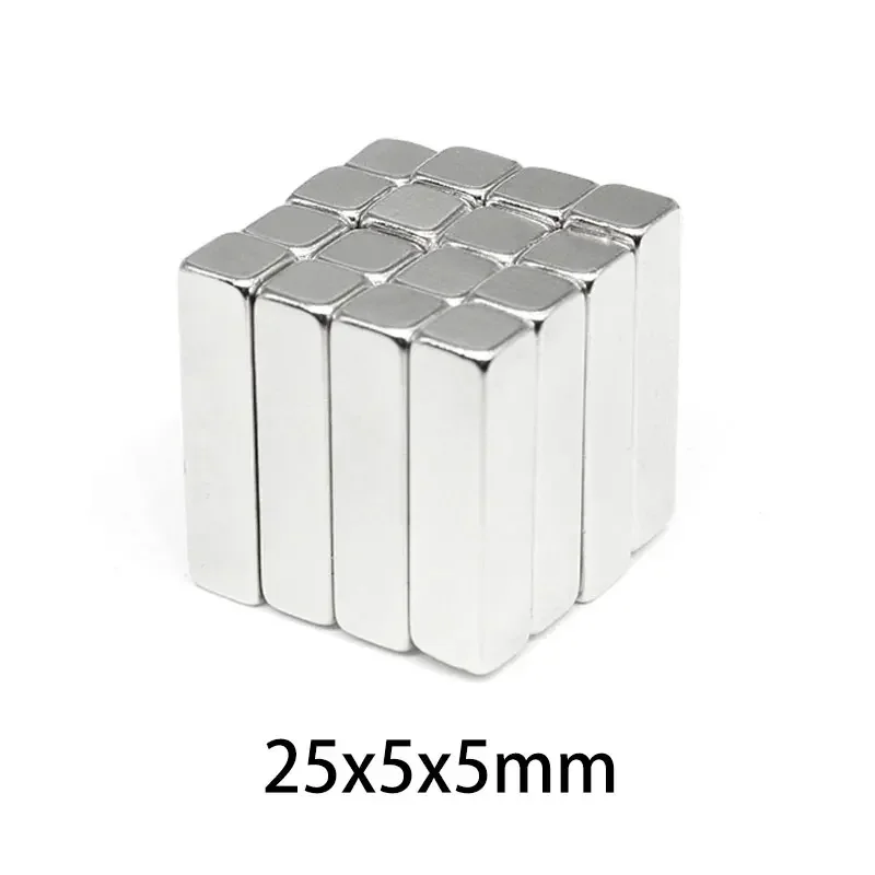 25x5x5 mm Block Powerful N35 Magnet 25mmX5mm Sheet Permanent Magnets 25x5x5mm Neodymium Magnetic  Strong 25*5*5