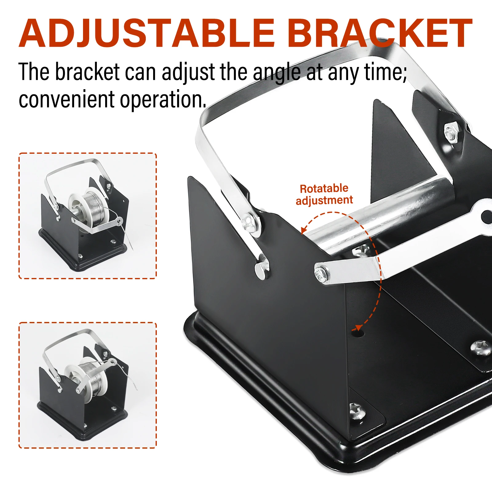 NEWACALOX Solder Wire Stand Welding Wire Adjustable Roll Holder Solder Dispenser Reel Soldering Iron Holder Welding Tool