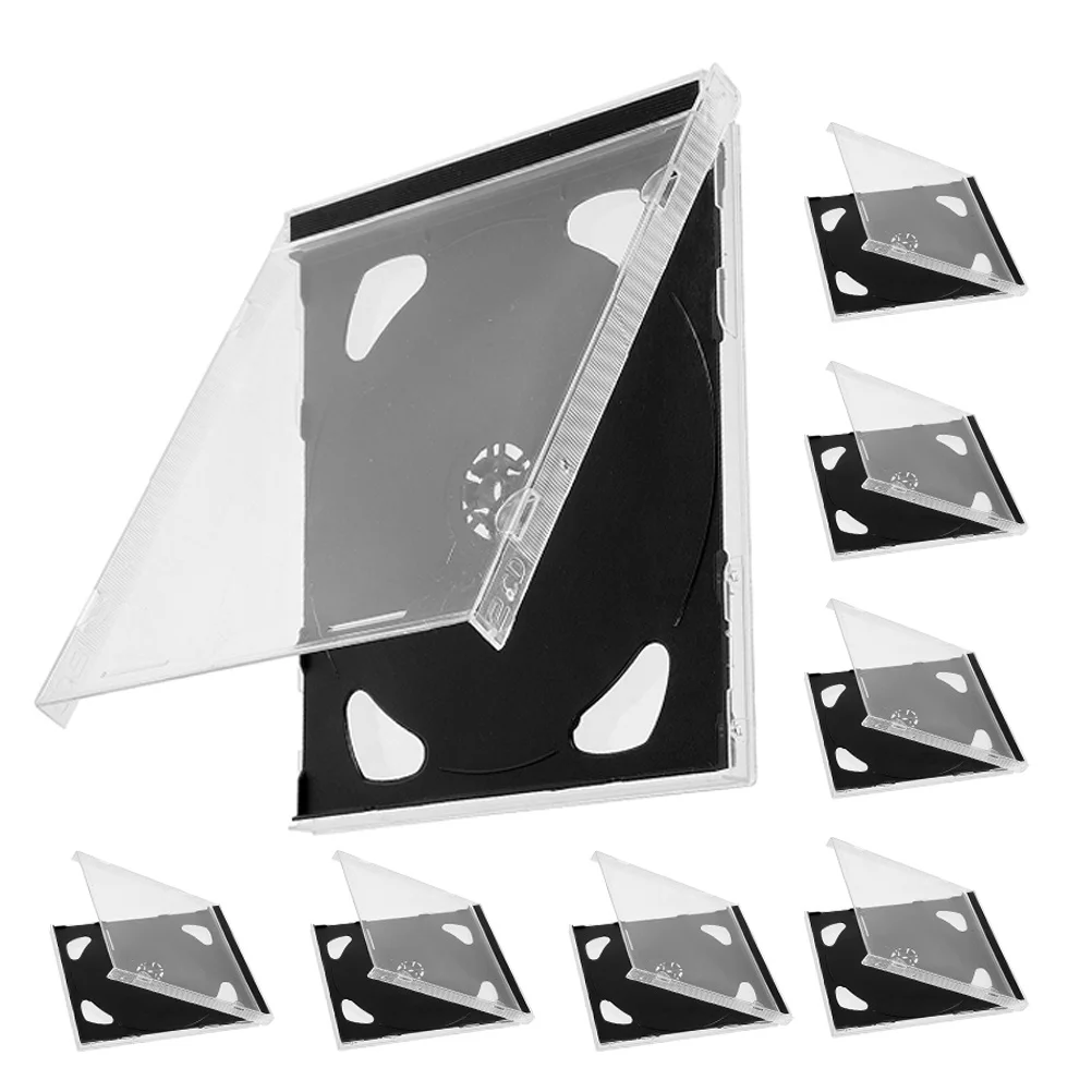 

8pcs Plastic Box Clear Cases Portable Disc Organizer Reusable Cd Jewel Case Small Cd Holder For Music Driver Discs