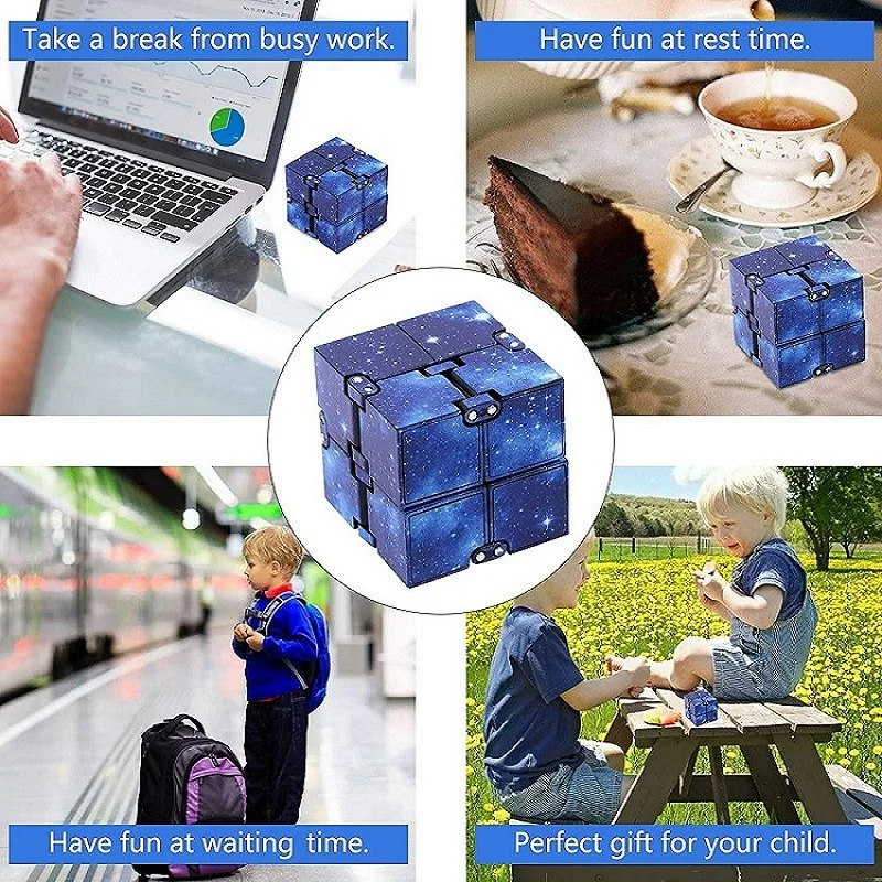 Infinity Cube Flip Thd juguetes juguete de ansiedad yemas de los dedos para juego rompecabezas antiestrés dedo mágico Fidget autismo regalos de mano niños