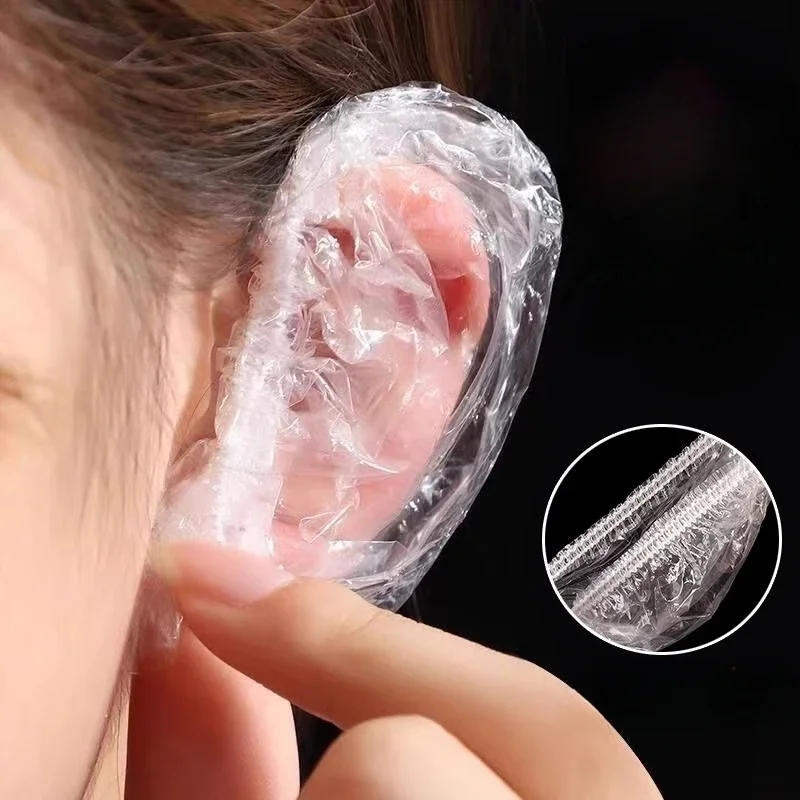 300/500/1000 Uds orejeras gruesas desechables puntas de oreja impermeables para duchar y lavar el cabello tinte para el cabello máscara protectora para las orejas