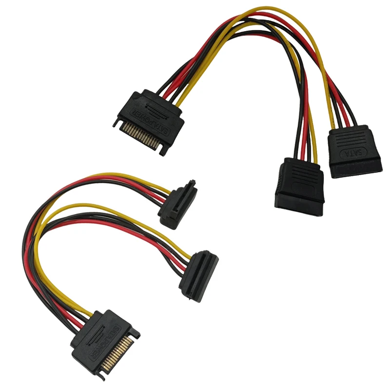 1PCS 15pin Sata Male To 2 Female 15pin Power Hard Disk Splitter High Quality Connector Power Cord Suitable For Hard Disk