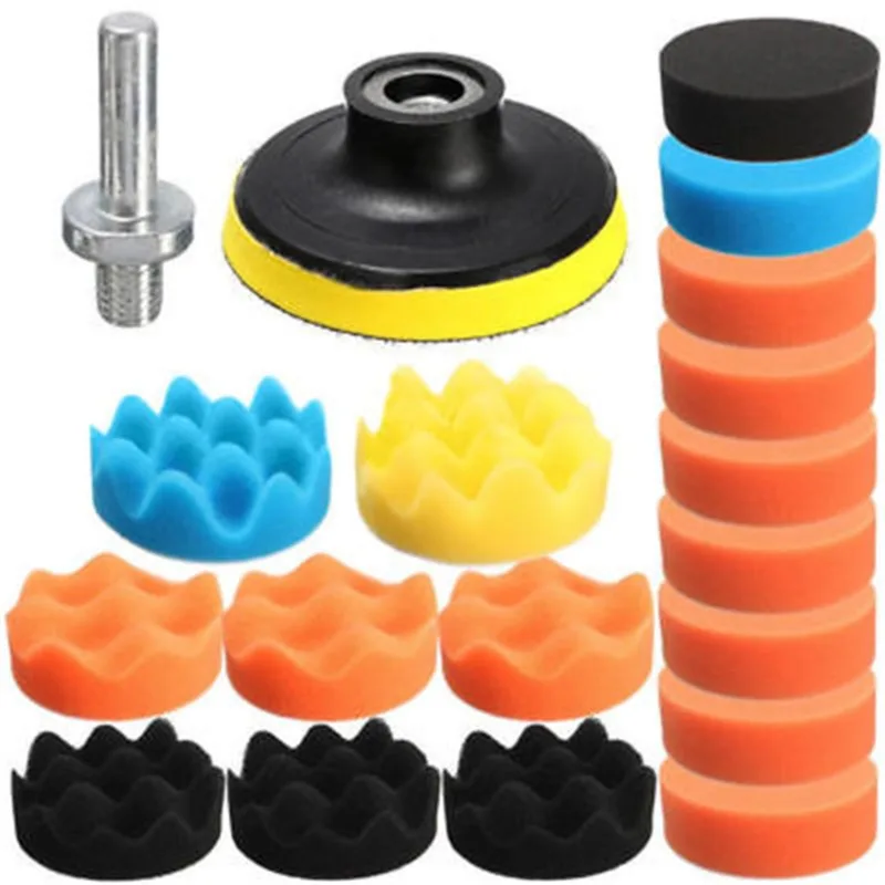 Car Polishing Sponge Pads Kit Foam Pad Buffer Kit Polishing Machine Wax Pads for Auto Motorcycle motor vehicle Removes Scratches