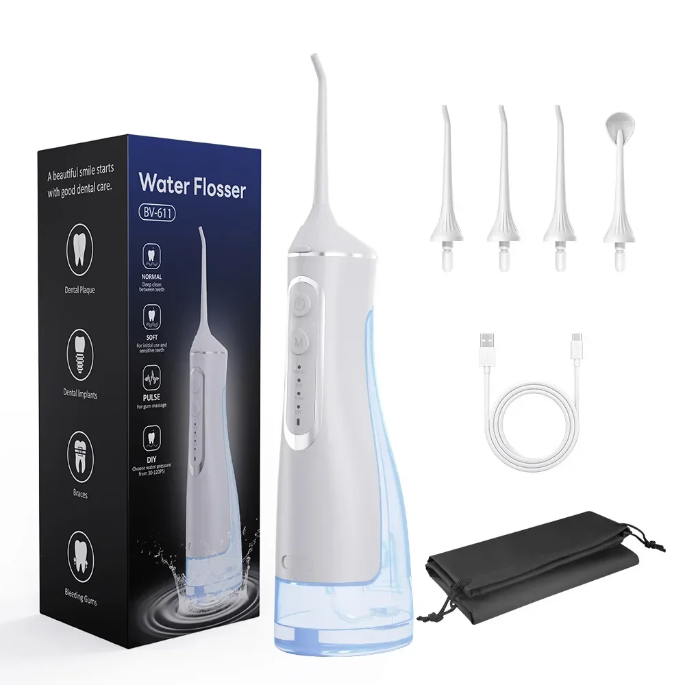 MUBE-irrigador Dental de agua, cepillo de dientes eléctrico portátil para el hogar, resistente al agua IPX8, tanque de agua de 320ml, BV-611,2025