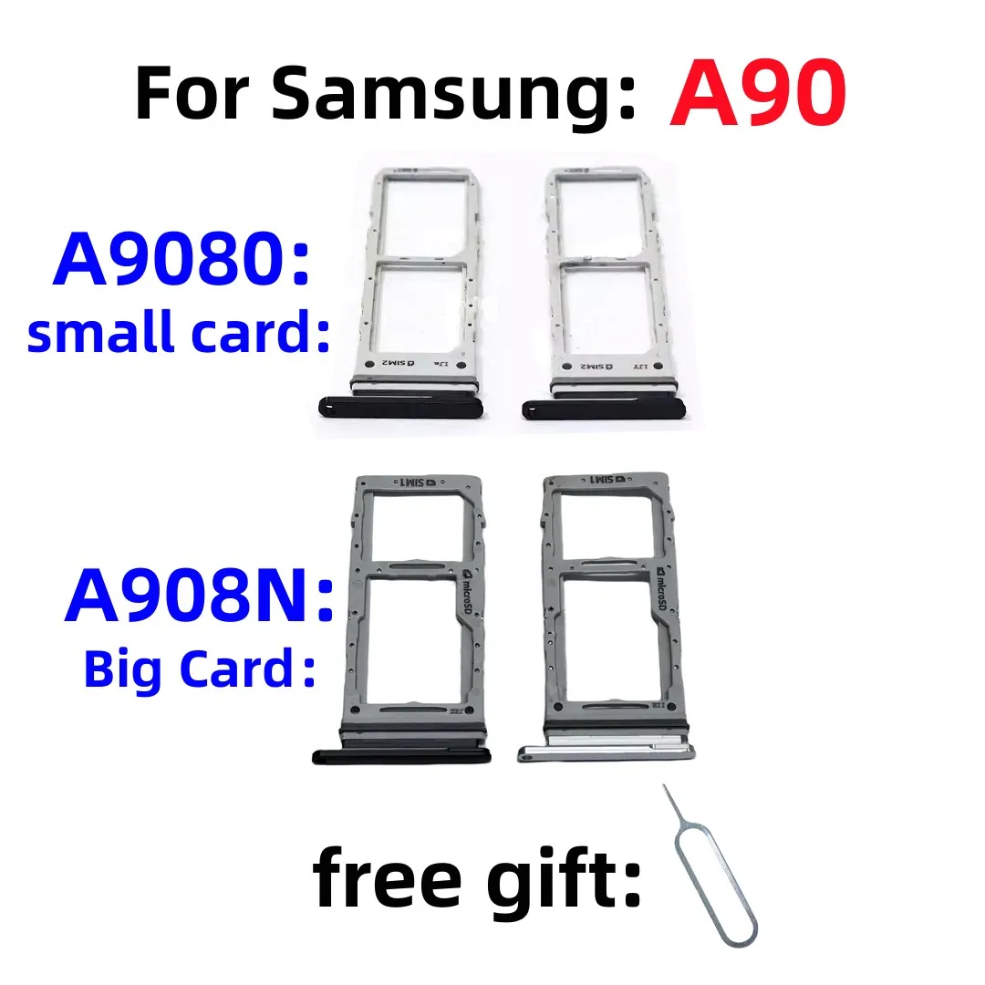 SIM Card SD Card Tray chip slot drawer card Holder For Samsung Galaxy A90 5G SM-A9080 A908N A908B drawer chip card tray