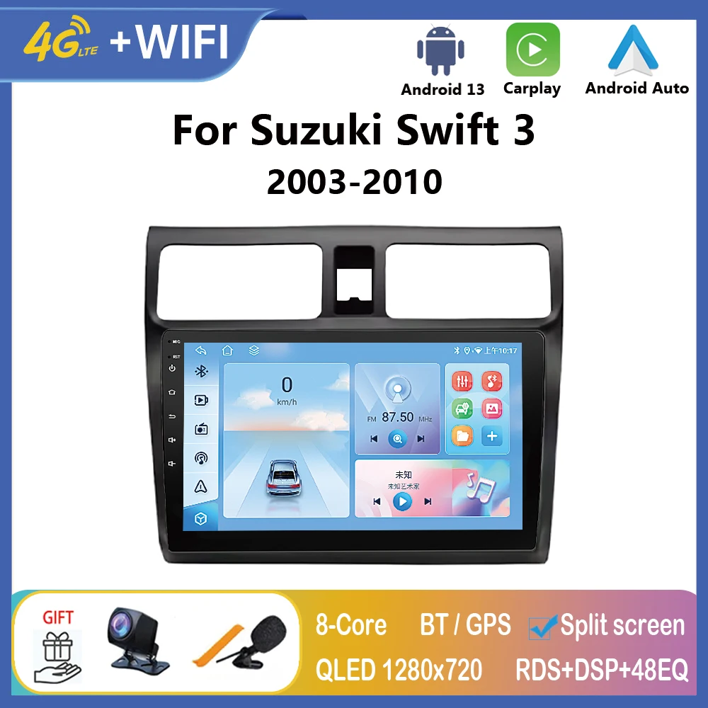 

Автомагнитола мультимедийный плеер для Suzuki Swift 2003 - 2010, Сузуки Свифт Carplay Android Auto 2 Din магнитола для авто, навигация, автомобильные интеллектуальные системы