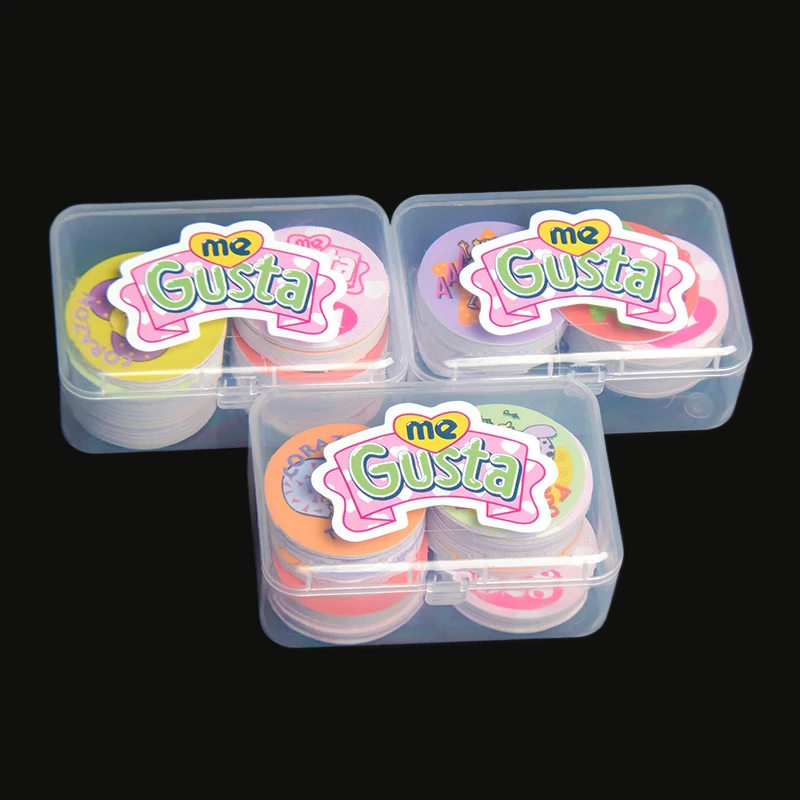 Lote De Tazos Me Gusta Salo ชุด 60pcs การ์ตูนอะนิเมะเด็กวันเกิดเกมรอบพลาสติกการ์ดอัลบั้มหายากก๊อก Pogs ของขวัญ