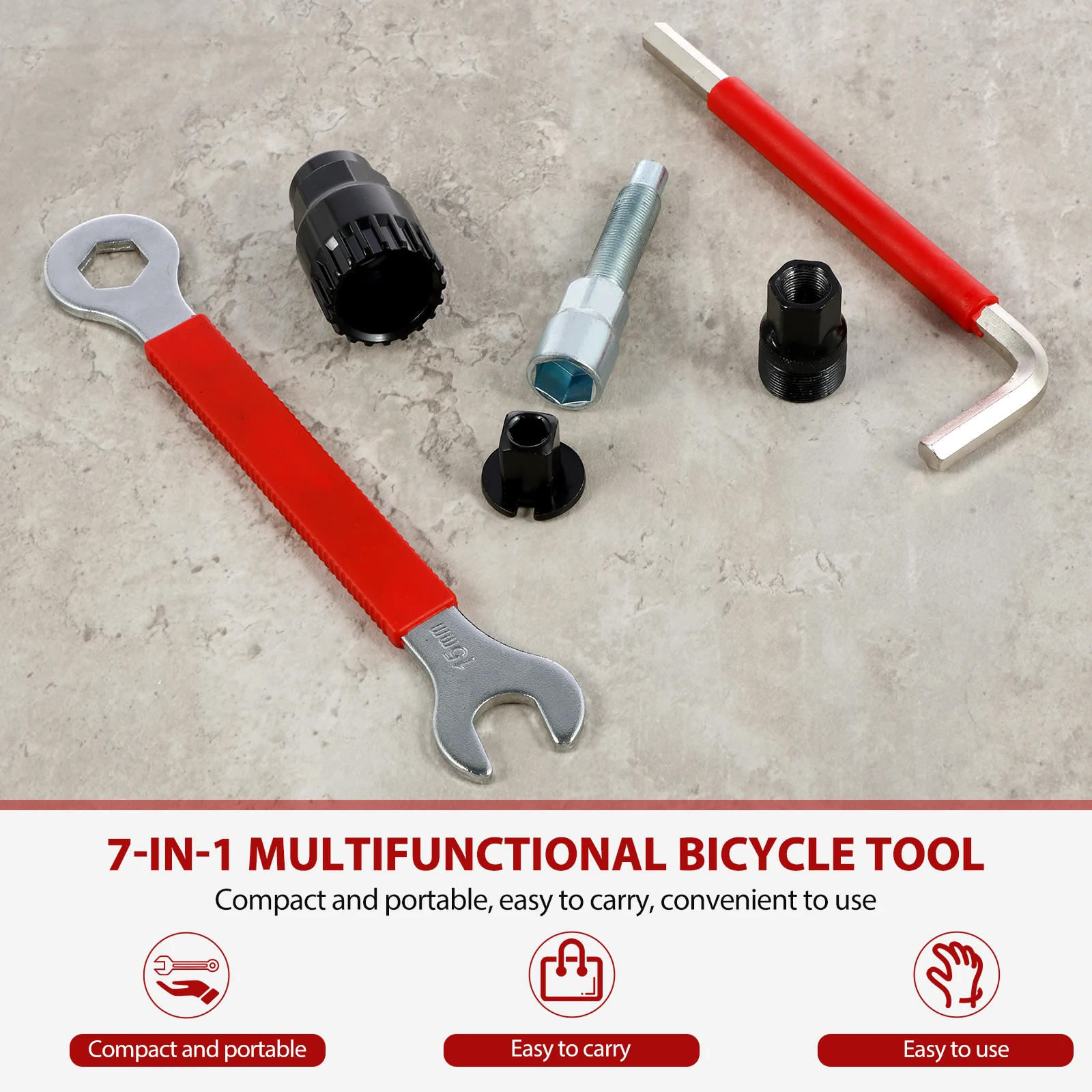 Conjunto de ferramentas para reparo de bicicleta, extrator e extrator de manivela/removedor de suporte inferior, chave inglesa de 16mm e chave auxiliar para mountain bike