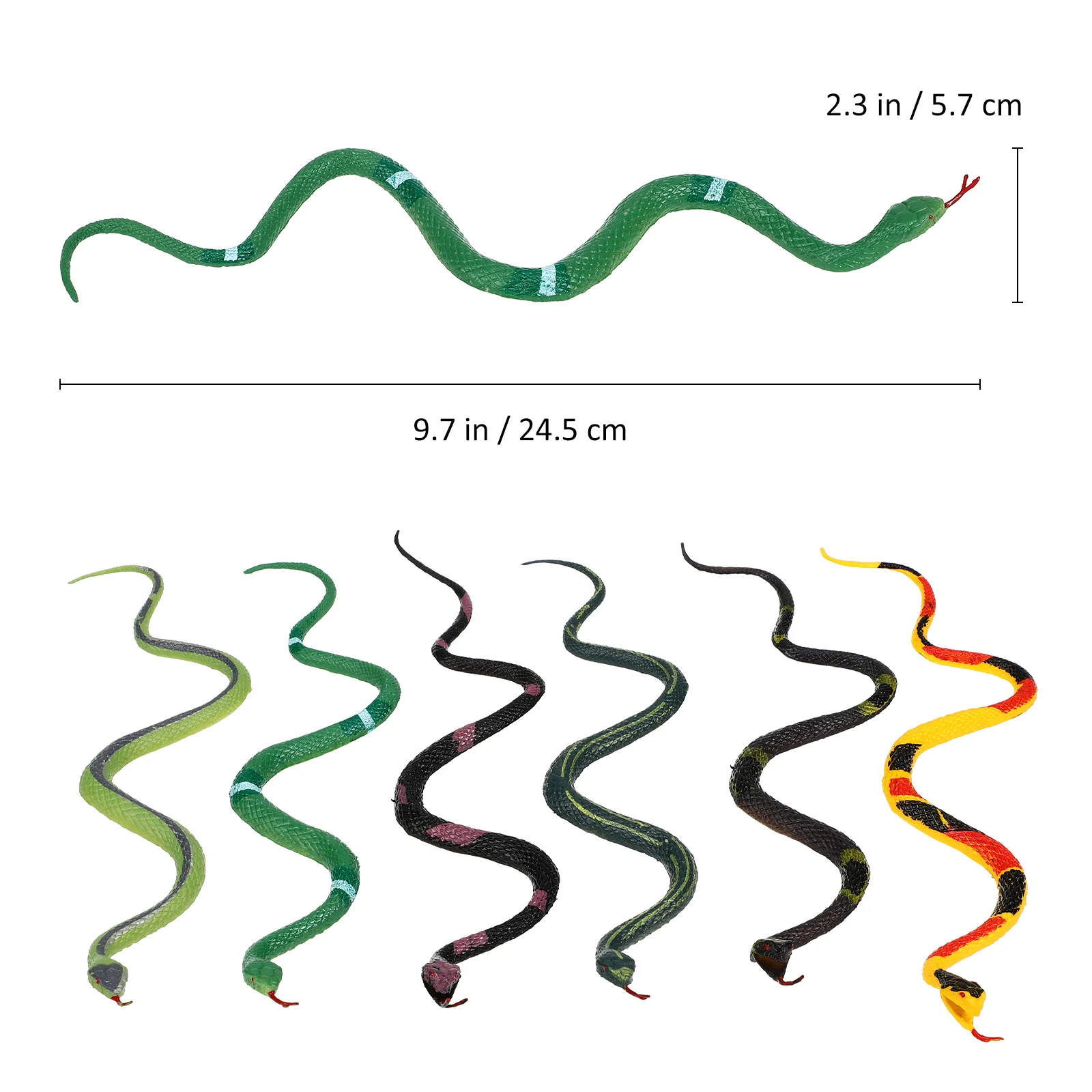 

6pcs Realistic Artificial Snake Lifelike Reptile For Prank Decor Halloween Party Haunted House Lifelike Snake Prop