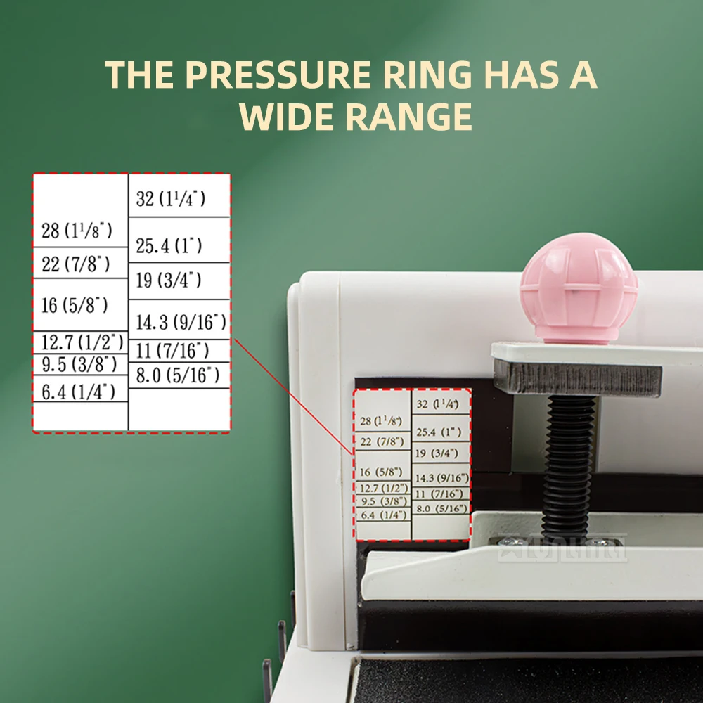 Rilegatrice per carta KP12 Raccoglitore Humbucker Punzonatrice per fori tondi a 12 fori Rilegatrice a fogli mobili larga 297 mm e spessore 2,5 cm