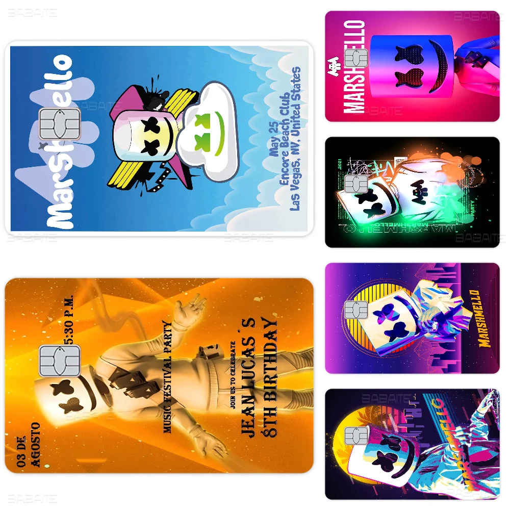 

DJ M-Marshmello Anime Spend Or Save Funny Shell On Off Ultra Thin No Fade Sticker Skin Cover Film For Debit Credit Card