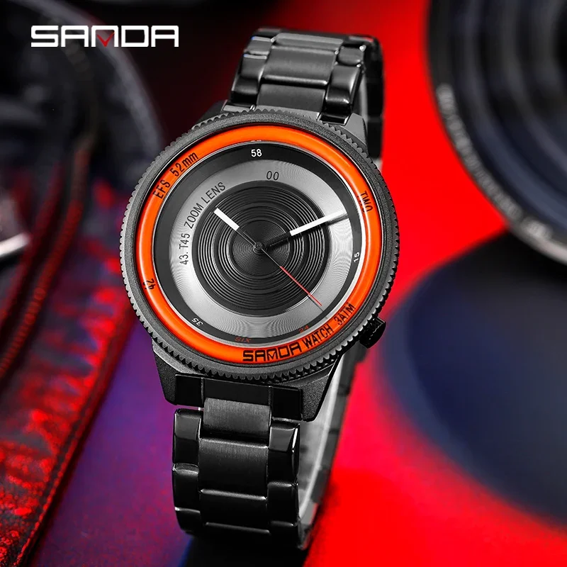

Sanda 1041 Steel/Belt Photographer Classic Series Fashion Trend Quartz Watch Cool Korean Creative Personalized Watch