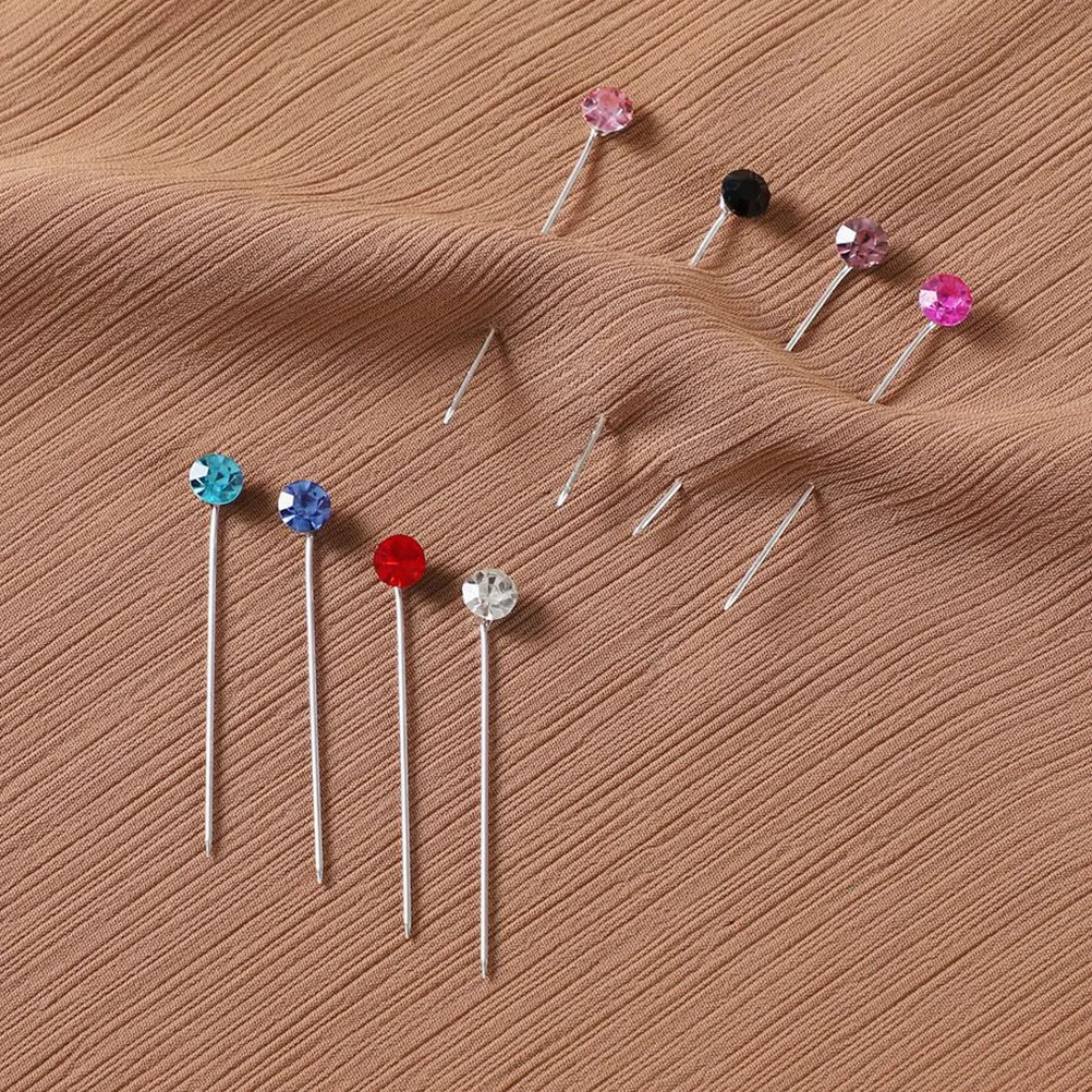 30Pcs Hijab Scarf Pin Rhinestone Ball Muslim Scarf Fixing Pin Elegant Decorative Brooch for Women Business Party