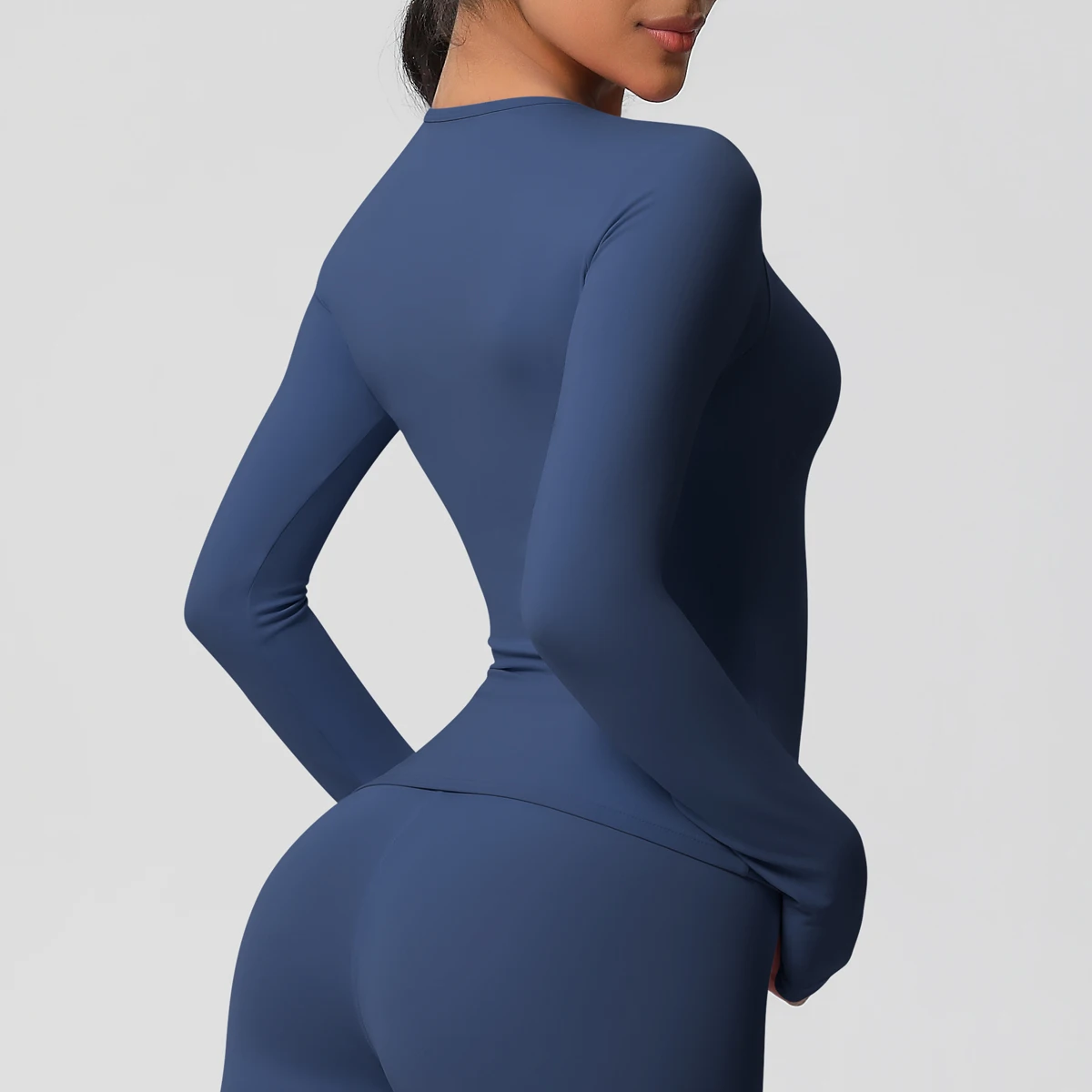 Long Sleeve Workout Top Gym Women Casual Outdoor Top  Workout Dry Fit Breathable High Elastic Sports Top Sports Long Sleeved image 4