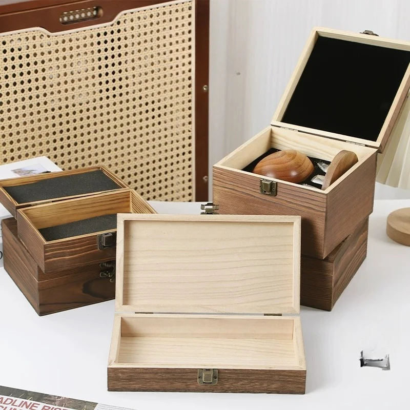 Thanksgiving Flip Wooden Storage Box Back To School Gift Outer Decoration Box Valentine's Day Brush Pen Storage Wooden Boxes