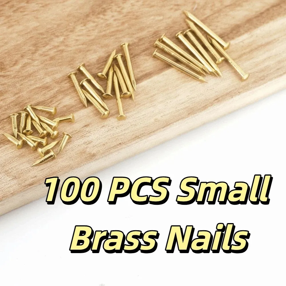 100 pcs Pure Brass Brass Nails Round Head Rust-proof Decorative Pins Water-proof Diameter 1.2 / 1.5 / 2 mm Round Head Pins