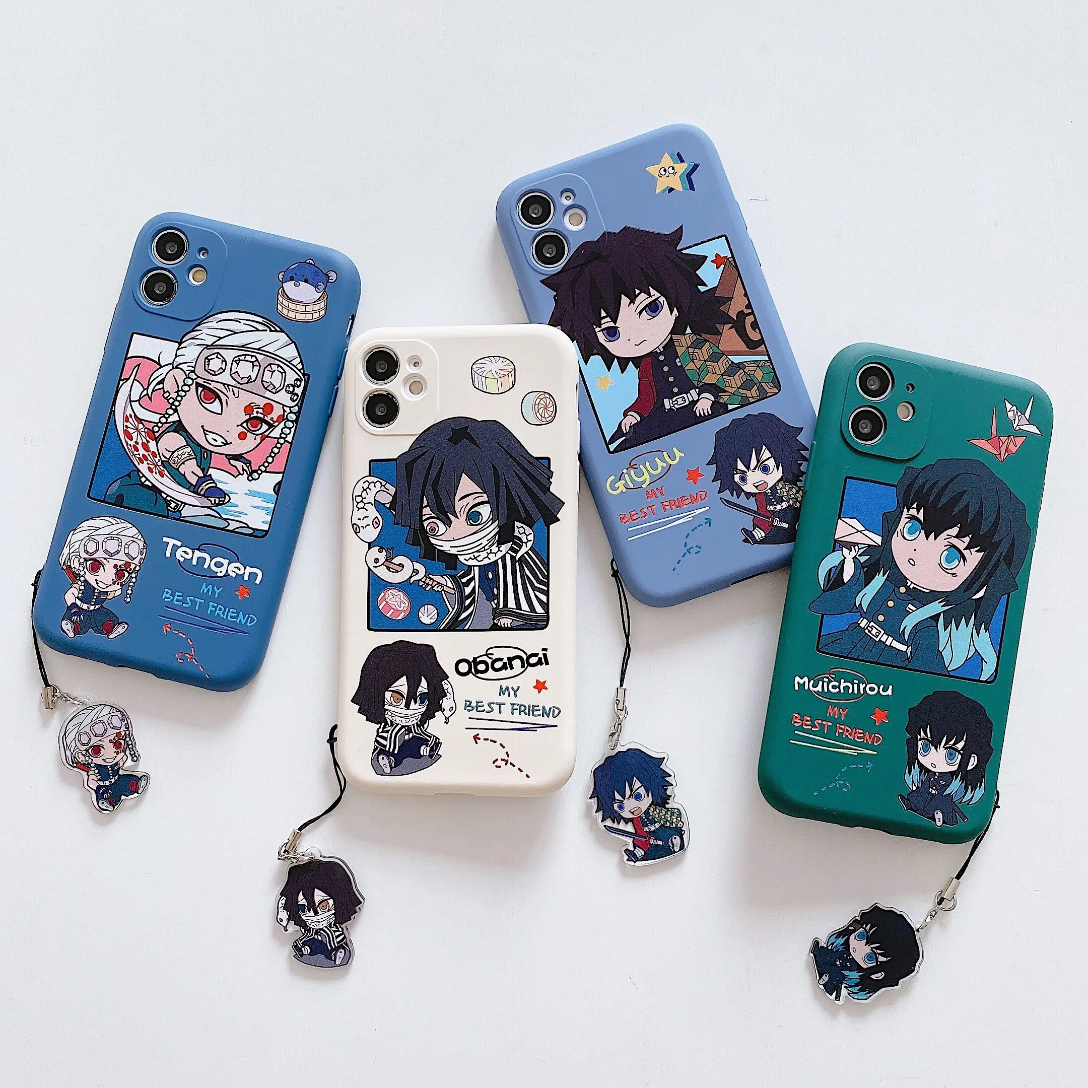 DemonSlayer animation peripherals suitable for iPhone 17 16 15 14 13 12 11 Pro Max mobile phone protective case