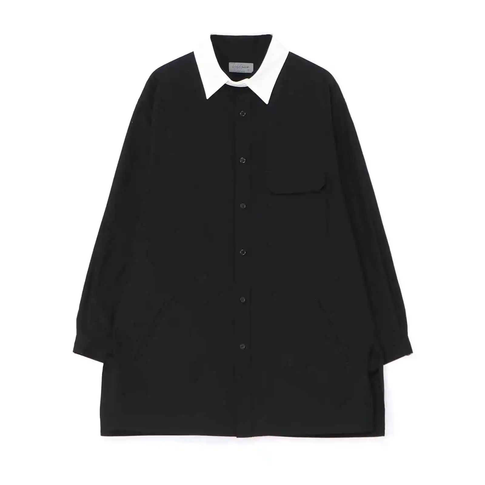 

TOP-YAMAMOTO original design dark department niche loose long sleeve shirt men's design sense of solid color shirt
