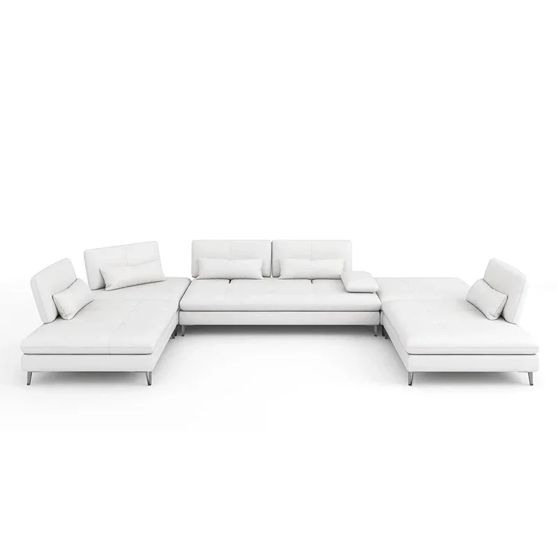 Minimalist leather sofa Rochburg scenario horizontal hall villa large apartment wide sitting deep front and rear movement