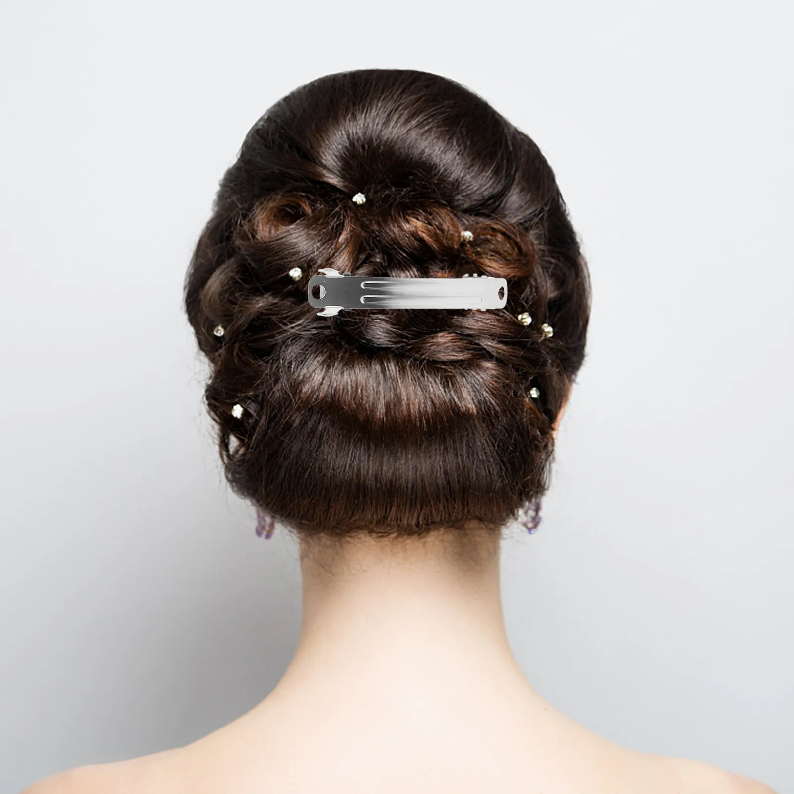 

50Pcs DIY French Barrette Hair Clips Electroplated Spring Clasps for Secure Hold Blank Metal Barrettes Silver Hair Pins